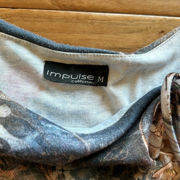 Vtg Impulse California boatneck all over graphic top - Picture 3 of 5